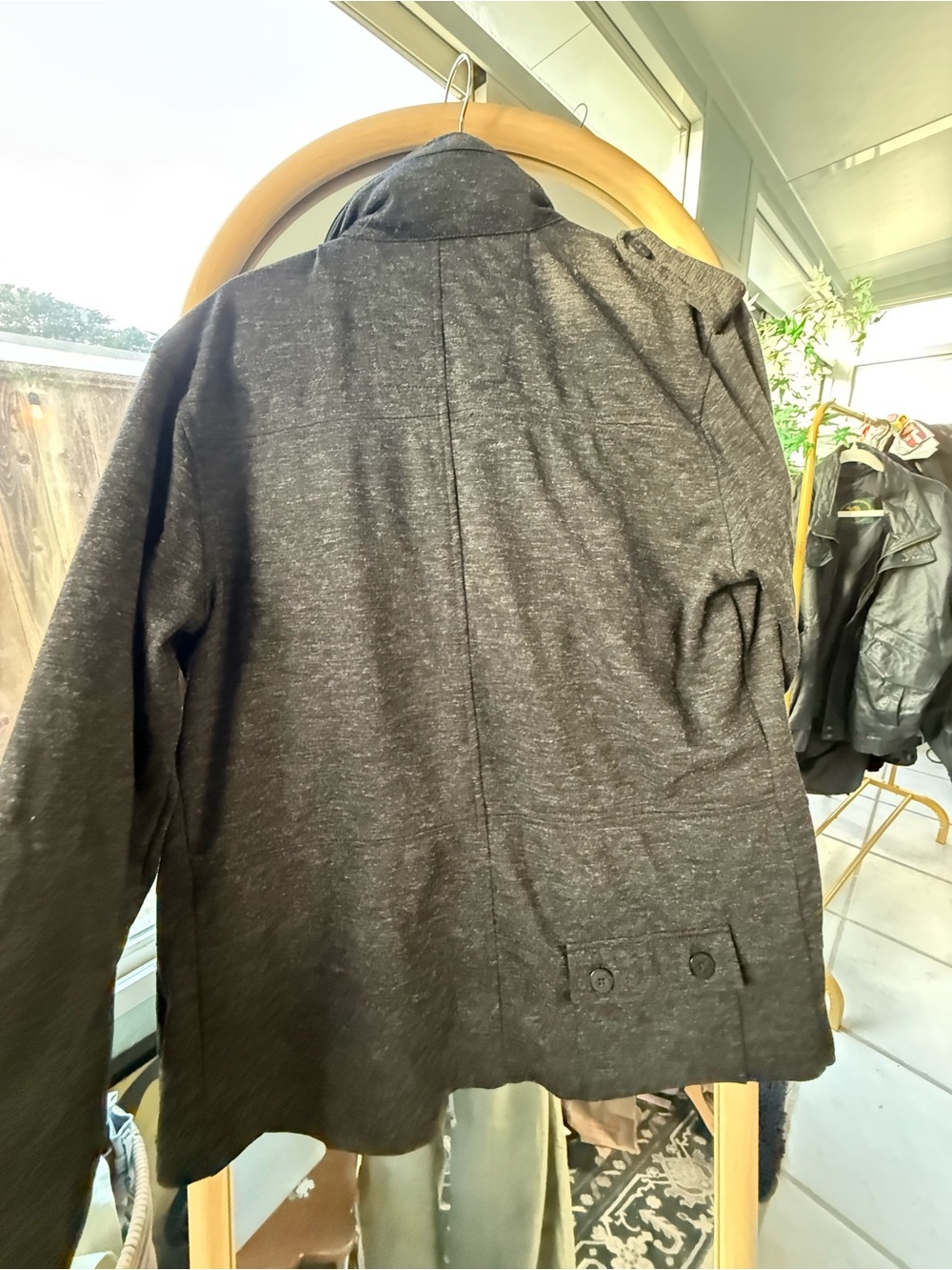 Kane and Unke Men’s Dark Gray Hooded Coat Jacket - Picture 3 of 5